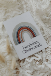 Stemplet postkort "Herzlichen Glückwunsch" Regnbue