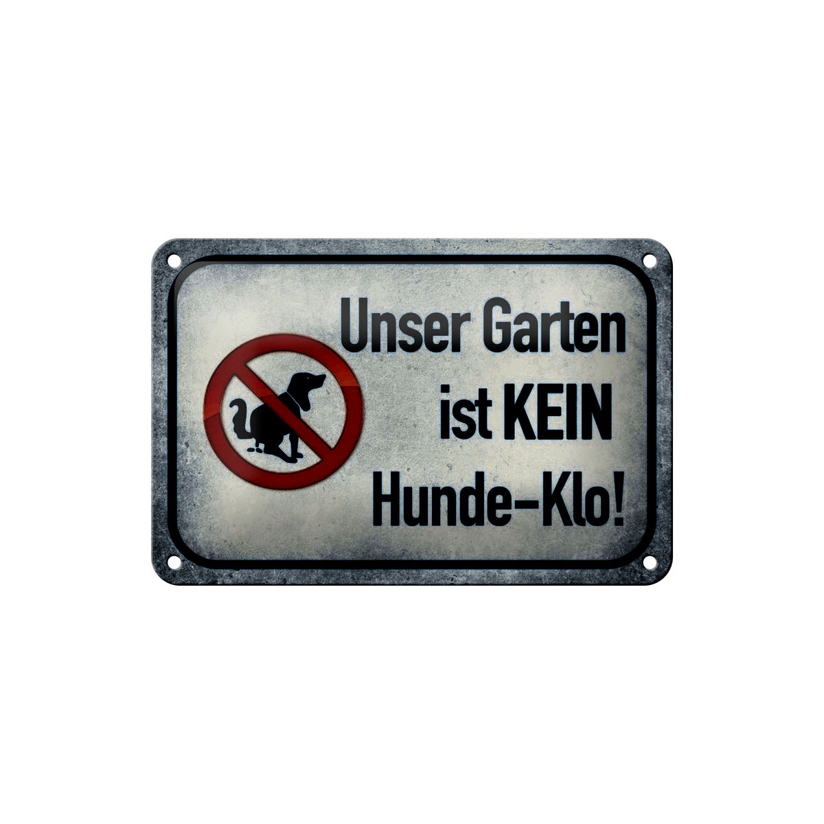 Tin sign notice 18x12cm our garden no dog toilet decoration