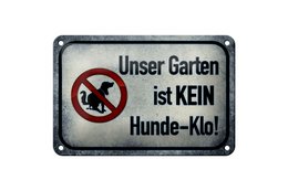Tin sign notice 18x12cm our garden no dog toilet decoration