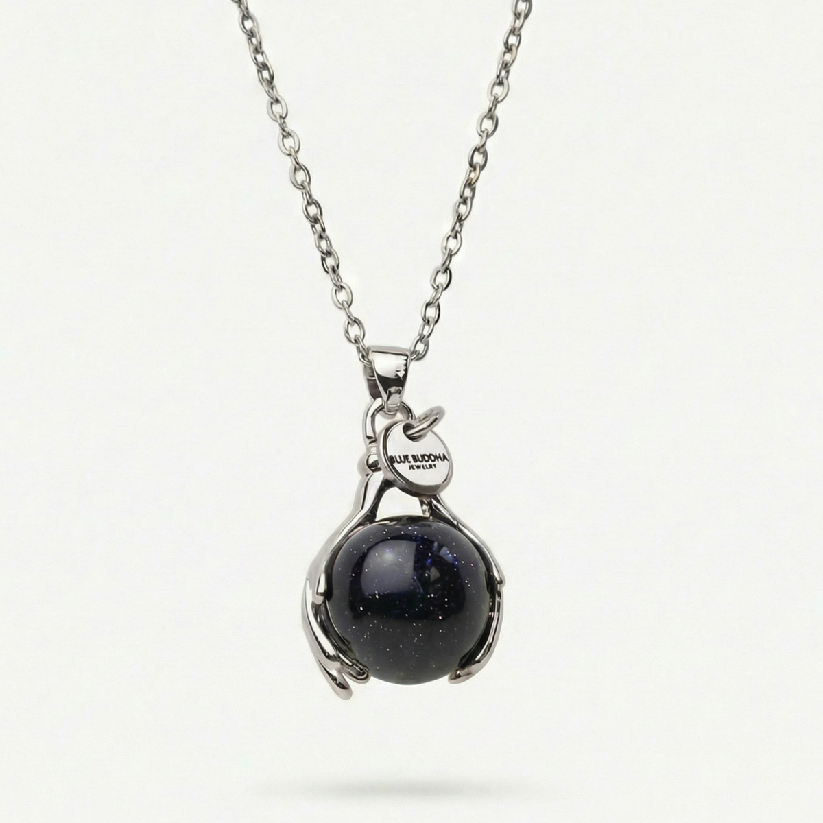 Blue Sand Embrace Necklace Silver