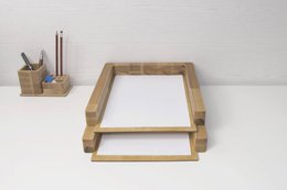 Paper  tray, Set of 2 wooden paper trays