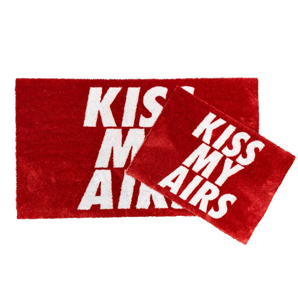 Sneaker rug / doormat - Kiss my airs - Red