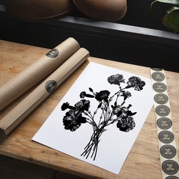 Schwarzweiss-Weinlese-Blumenstrauß 1