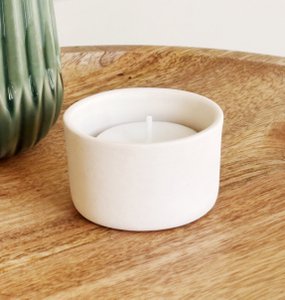 Jar 5x3cm Teelicht Terrakotta Weiß