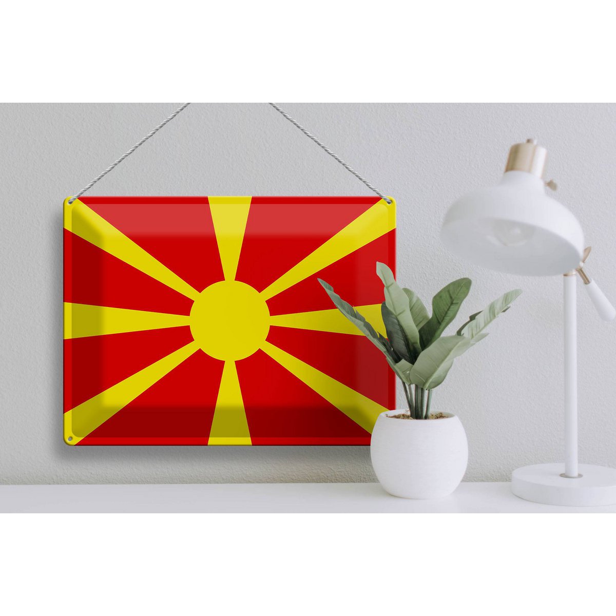 Tin Sign Flag of Macedonia 40x30cm Flag of Macedonia