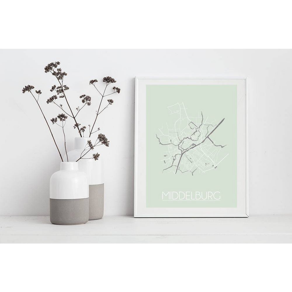 Middelburg Floor plan poster Pastel green