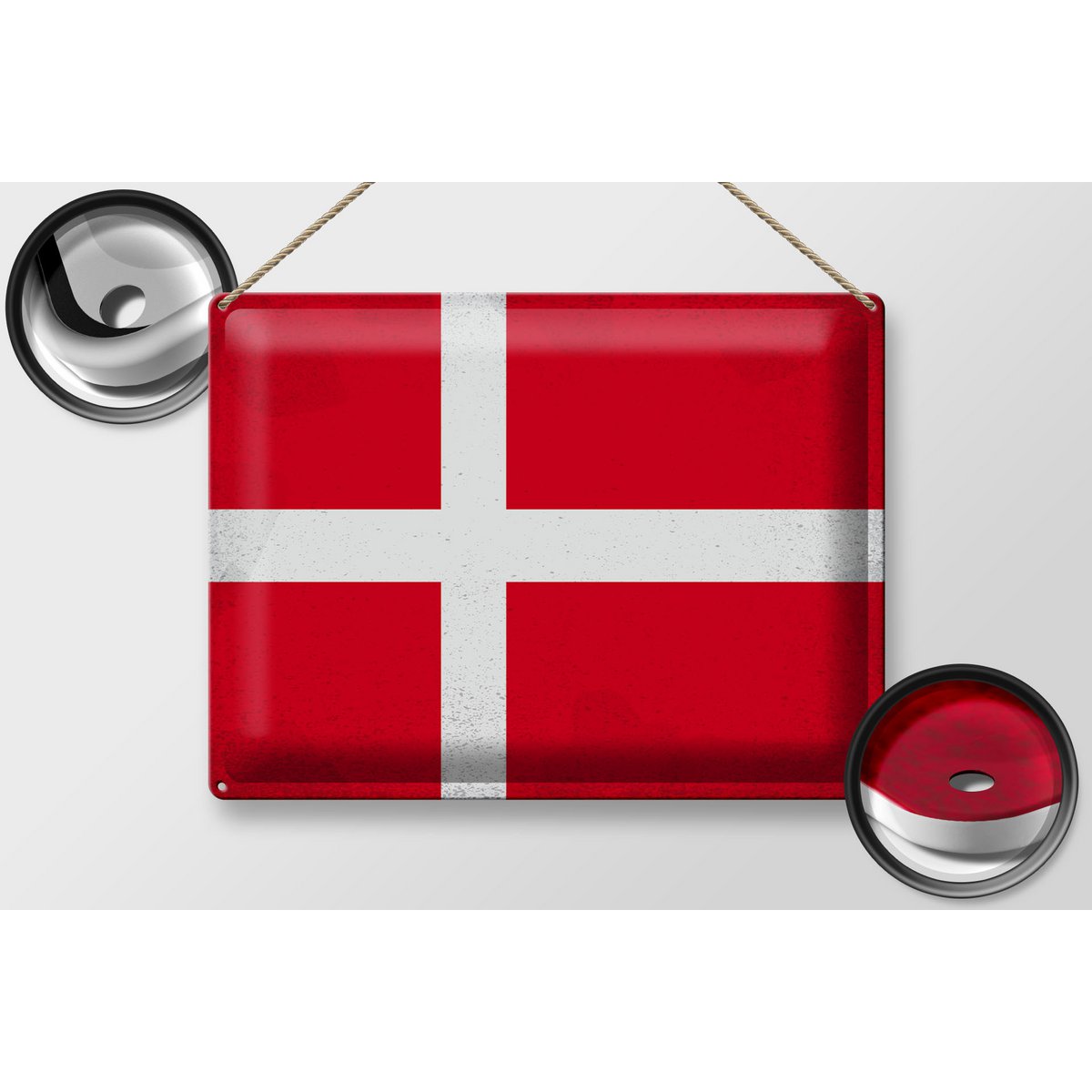 Tin Sign Flag Denmark 40x30cm Flag of Denmark Vintage