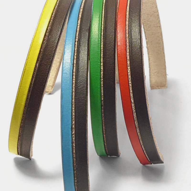 Leather Star Raw CK35 - two -colored leather men's bracelet in yellow and brown