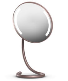 Illuminated mirror with a long gooseneck