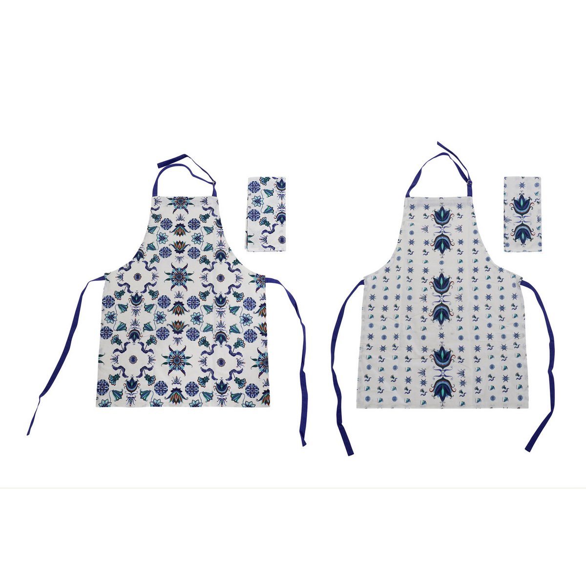 TABLIER SET 2 COTON 60X0.5X80 TUILES 2 ASSORTIMENTS. PC186916