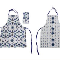 APRON SET 2 COTTON 60X0.5X80 TILES 2 ASSORTMENTS. PC186916