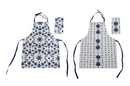 DELANTAL SET 2 ALGODON 60X0,5X80 AZULEJOS 2 SURT. PC186916