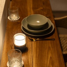 Leo Dark Brown Rechargeable Lamp