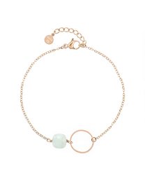 Bracciale a catena con anello - Amazzonite - Oro rosa
