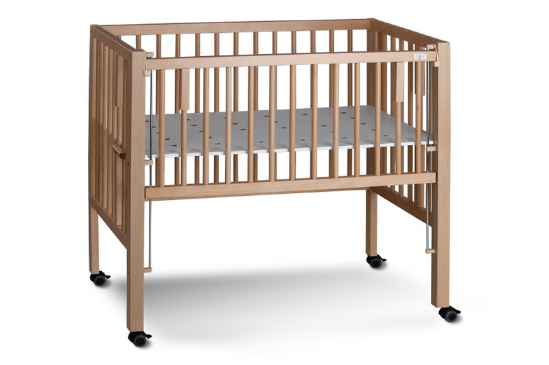 Łóżko boczne tiSsi® MAXI BOXSPRING naturalne 90x50 cm