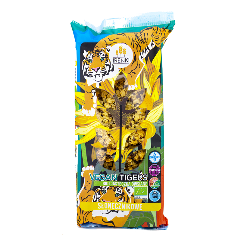 Veganske Tigre - BIO Havregrynssmåkager med solsikkekerner 120g