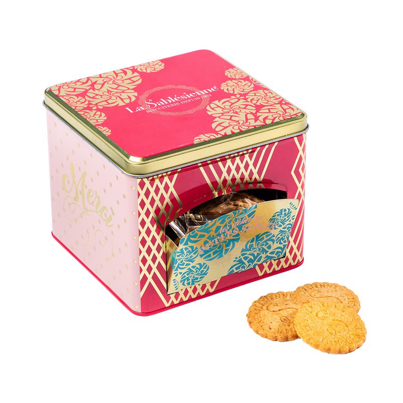 Shortbread cookies with chocolate chips - “La scintillante” metal dispenser box 300g