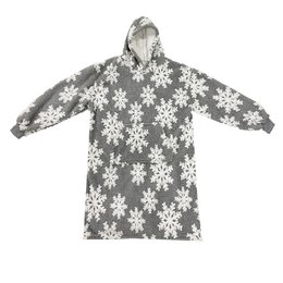 Textino SNOWY - Hoodie 70x110 cm - Adults - Hoodie blanket - Unisex - Sharkskin - Grey