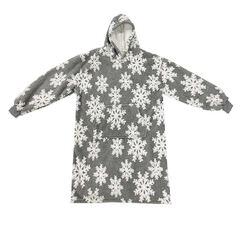 Textino SNOWY - Hoodie 70x110 cm - Adults - Hoodie blanket - Unisex - Sharkskin - Grey