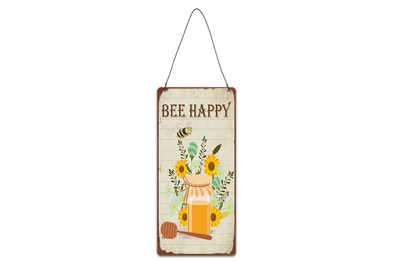 Plaque métal Abeille heureuse 7x15 cm Isabelle Rose