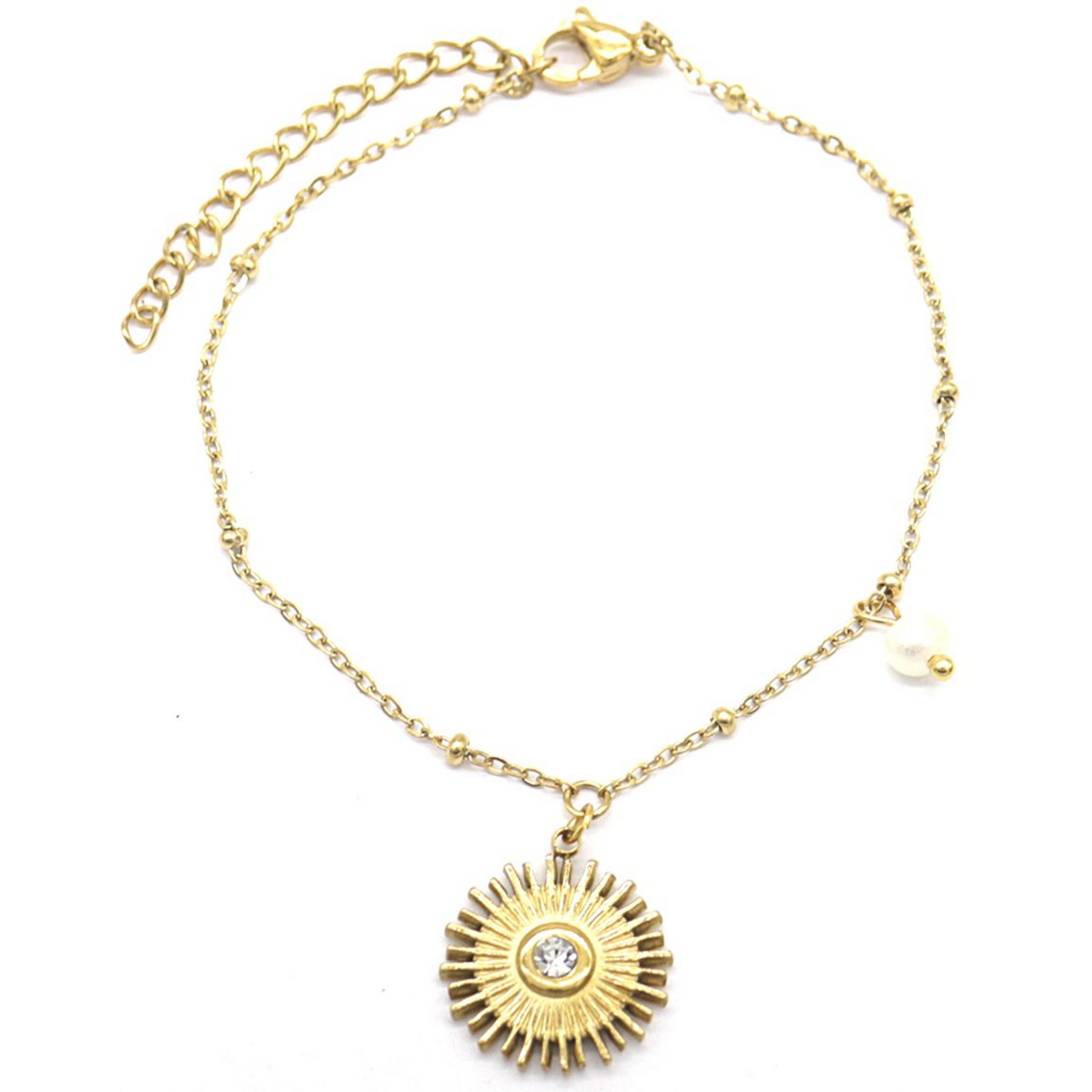 H-F17.1 B031-029G S. stalen armband Pearl-Zon