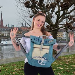 Sunsa Rucksack. Vegan Backpack aus Canvas ( Segeltuch). Große Freizeit Cityrucksack. Daypack Tasche für Damen. A4 geignet.