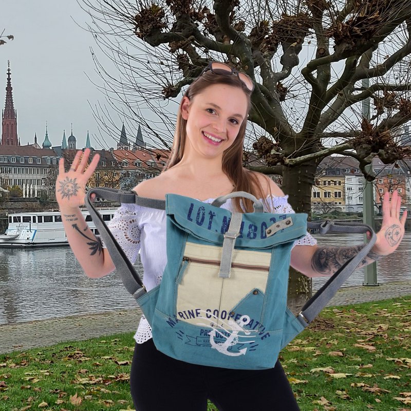 Sunsa-rugzak. Veganistische rugzak gemaakt van canvas. Geweldige vrijetijdsstadsrugzak. Dagrugzak voor dames. A4 geschikt.