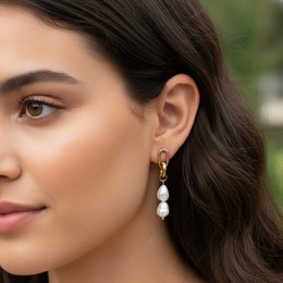 Baroque Glow - 18k gold plated pearls earrings