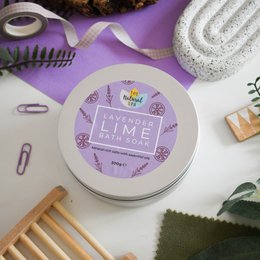 Lavendel-Limetten-Badebad | Natürliche mineralische Badesalzdose UK | 300g Dose