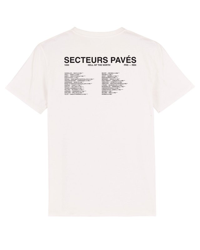 Koszulka rowerowa unisex Sectors Pavés Roubaix (biała)