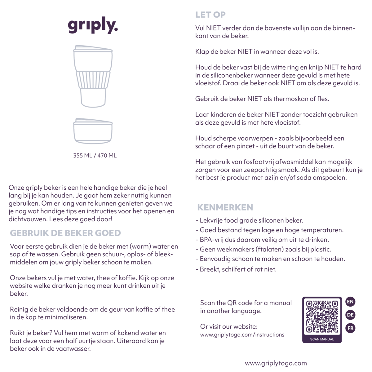 Griffiger, faltbarer Kaffeebecher - Sommergrün - 355 ML