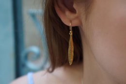 Gold & Silver Olive Leaf Earrings, Gold-Plated Sterling Silver Jewelry, Handmade Dangle Earrings, Gift for Her, Birthday Gift for Women