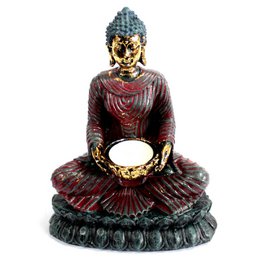 Devotee Kerzenhalter - Antiker Buddha -