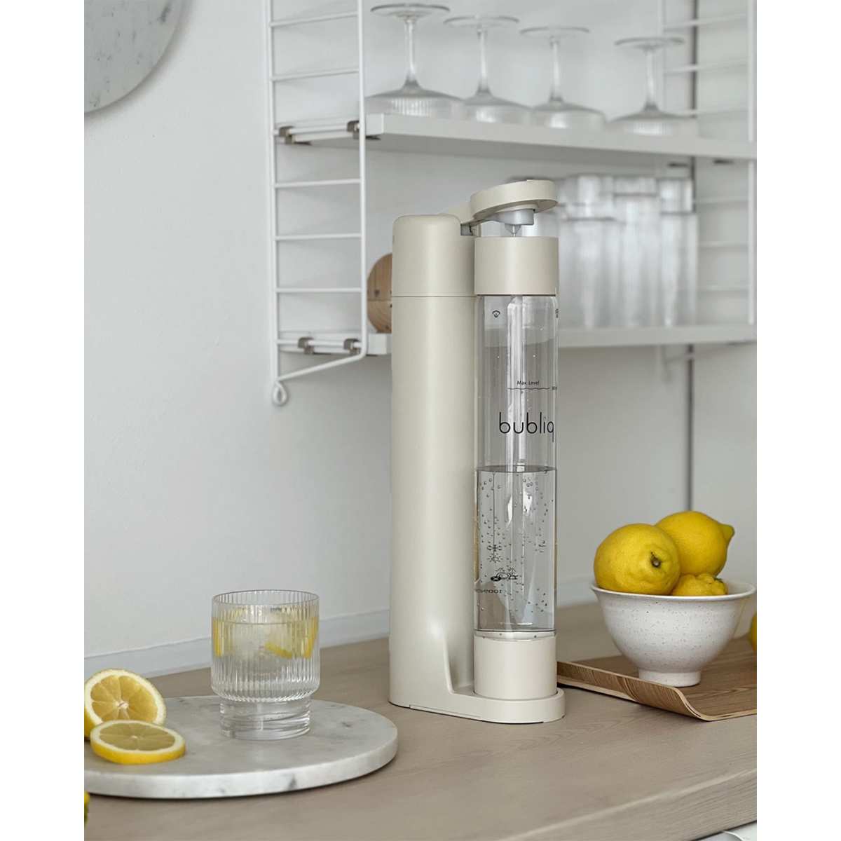 Beige bubliq drink carbonator
