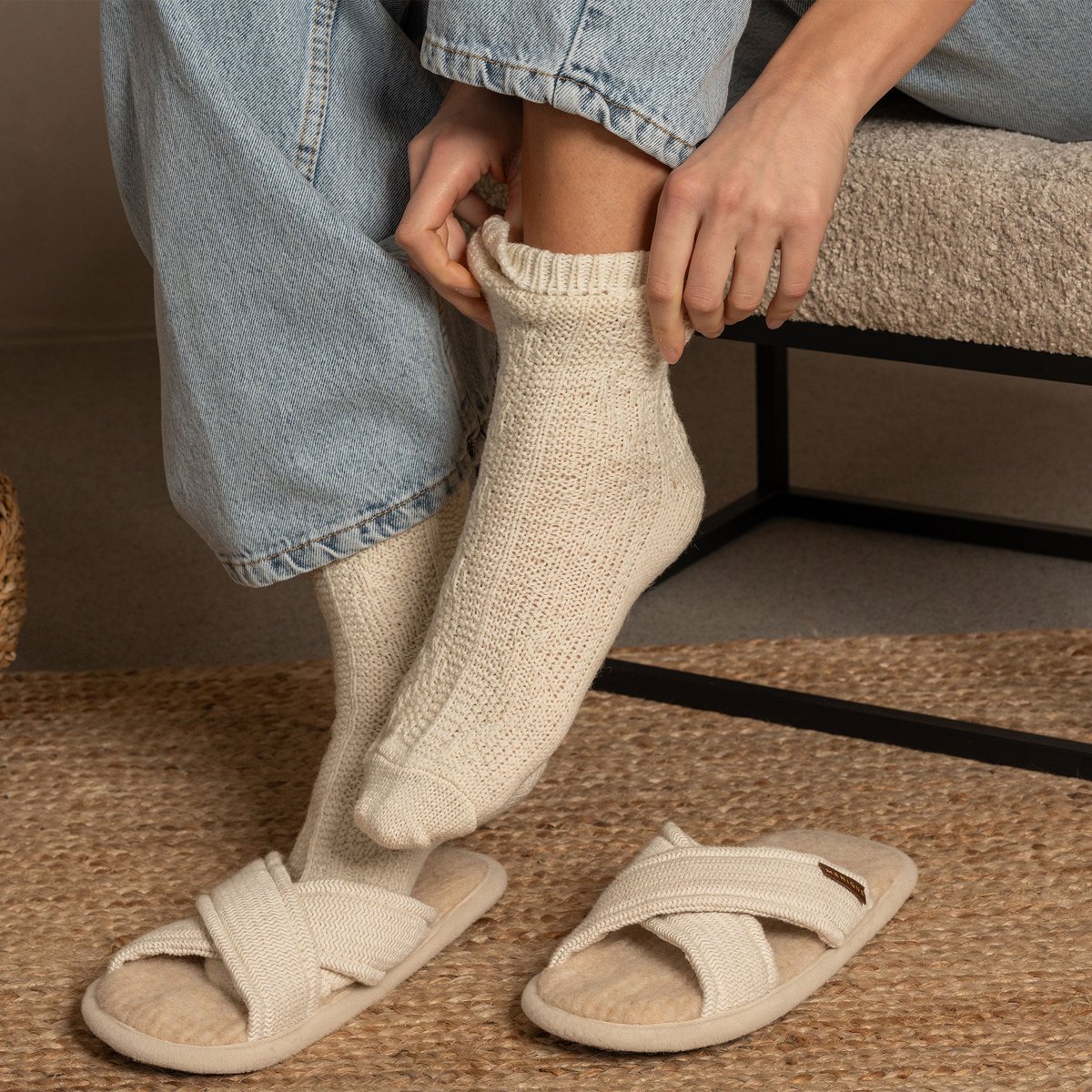 Calcetines de lana de punto para mujer