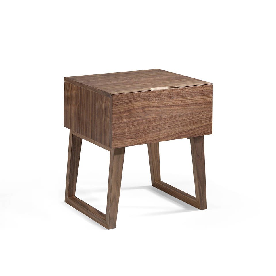 Walnut wood nightstand