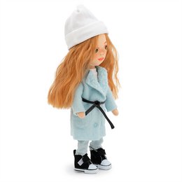 Zacht speelgoed, lieve zussen - Sunny in een mint jas + bonusaccessoires set (35 cm)