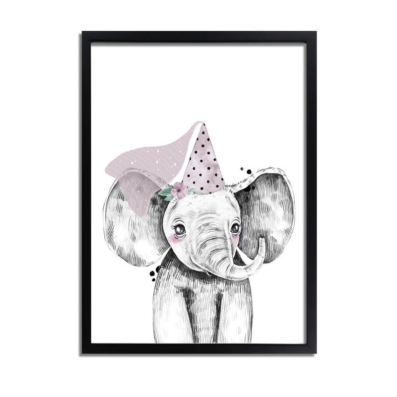 Elephant Children's room poster Hoedje