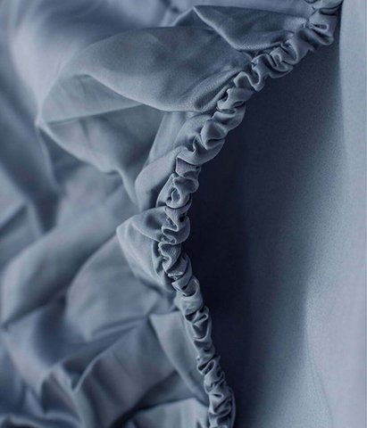 Satin-Spannbettlaken Silberblau