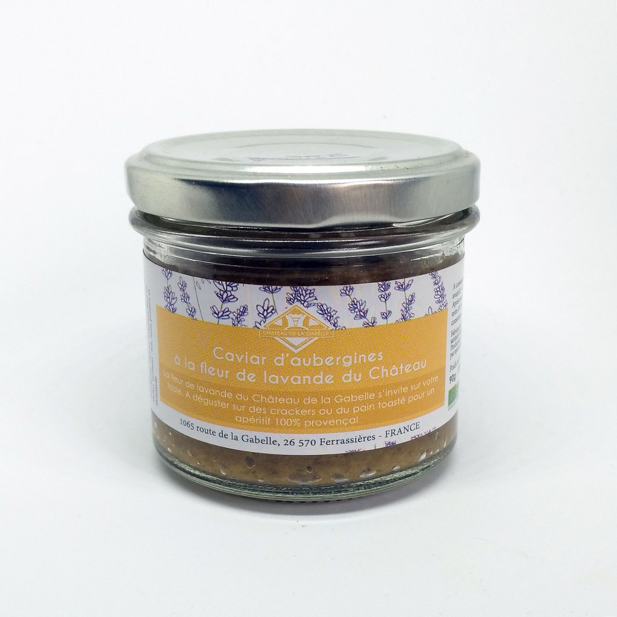 Auberginenkaviar mit Bio-Lavendelblüte