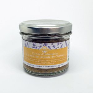 Auberginenkaviar mit Bio-Lavendelblüte
