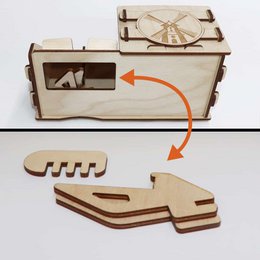 Organiseur de bureau CoolCuts Mill comprenant un support pour mobile/tablette en bois transparent