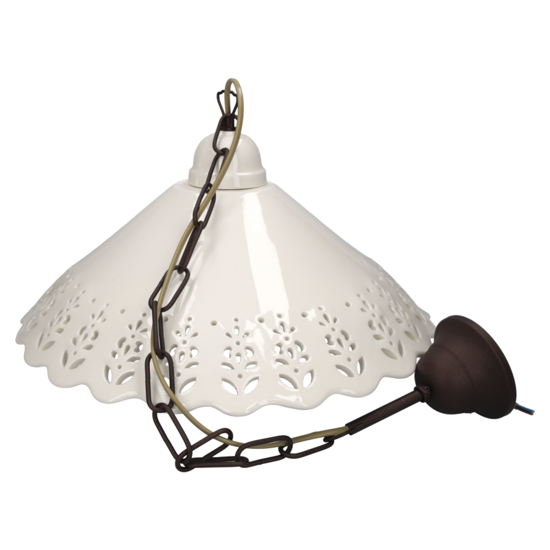 Perforated cone chandelier 40 cm with brass chain
