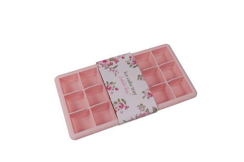Pastel pink silicone ice cube tray 20x11x3 cm Isabelle Rose