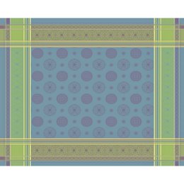 Linen tablecloth Mandala - blue-violet-yellow