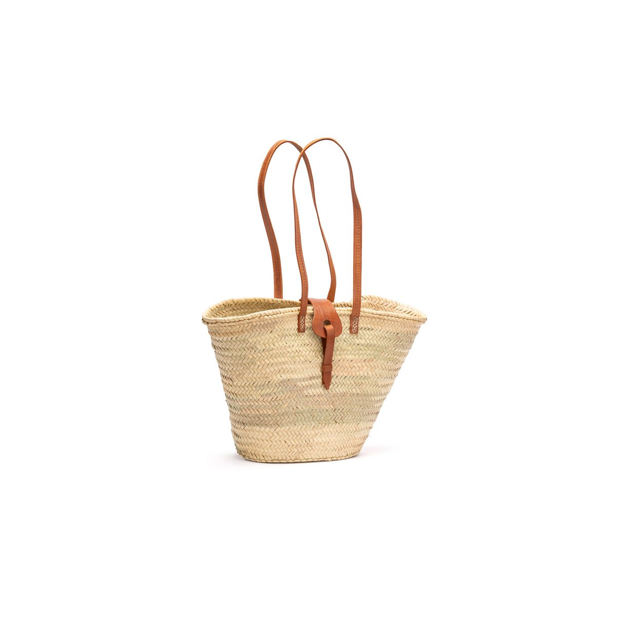 Strandtragetasche, Strohtasche, Basttasche mit Leder, Esparto-Tragetasche, handgefertigt, 50 cm