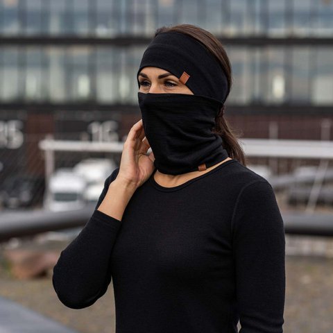 Women's Headband and Gaiter Set Black