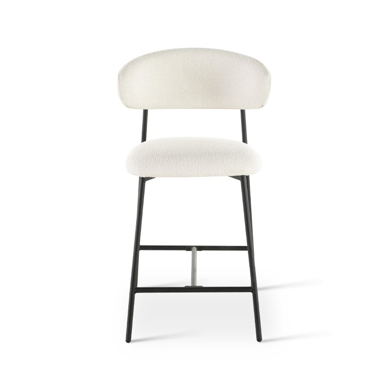 Zahra Bar Stool [Set van 2] [Wit] [Boucle Fabric] [65 cm]