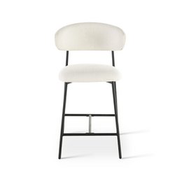 Zahra Bar Stool [Set van 2] [Wit] [Boucle Fabric] [65 cm]