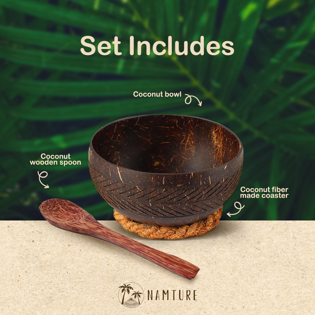 Coconut Bowl Set M • Eco Friendly • Arrow